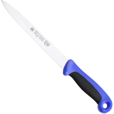 Afbeelding van RÖR Solingen Vleesmes 20 cm : Stijlvol Zwart en Blauw Design