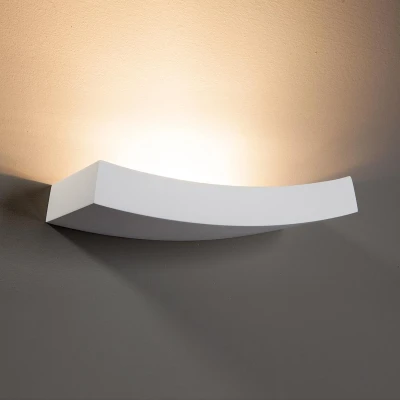 Afbeelding van Licht gebogen wandlamp Leander, overschilderbaar