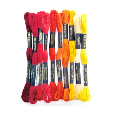 Afbeelding van Borduurgaren red/orange/yellow