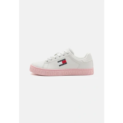 Afbeelding van Tommy Jeans LOGO Sneakers laag, Dames, Maat: 36, Ecru Leer en imitatieleer