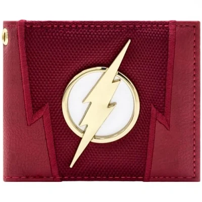 Afbeelding van The Flash Gouden Bliksem Superhelden Kostuum Bi Fold ID Portemonnee &amp; Kaarthouder, Rood,
