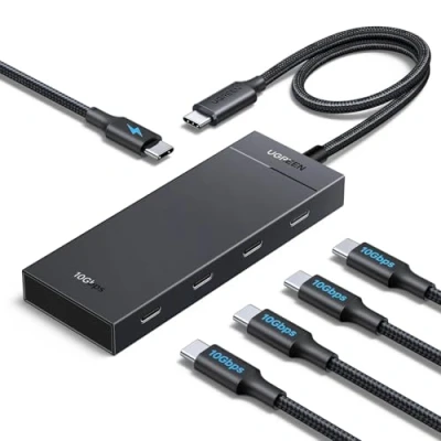 Afbeelding van UGREEN 10 Gbps hub USB C naar 4 poorten 3.2 Gen 2 met PD 100 W snel opladen adapter multiport compatibel iPhone 16 Plus Pro Max 15 MacBook iPad Air Surface 9 Galaxy S24