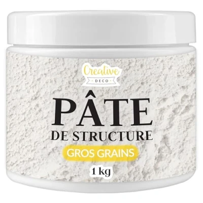 Afbeelding van Creative Deco Grofkorrelige Structuurpasta 1 kg Witte Fijne Pasta Voor Kunstprojecten Acrylverf Eenvoudig te Gebruiken met een Spatel het Creëren van 3D effecten, Structuren, Texturen