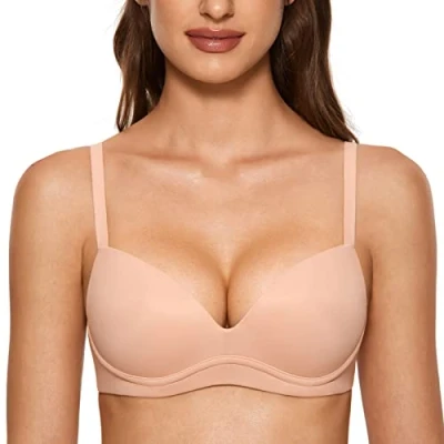 Afbeelding van DOBREVA Comfortabele draadloze push up beha voor dames, Blush Beige