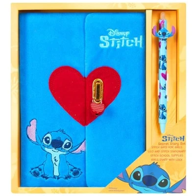 Afbeelding van Disney Stitch A5 schrijfwarenset met dagboek en balpen, kantoorbenodigdheden, Lock cadeau