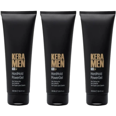 Afbeelding van KIS Keramen Hardhold Power Gel Haargel 3 x 250 ml