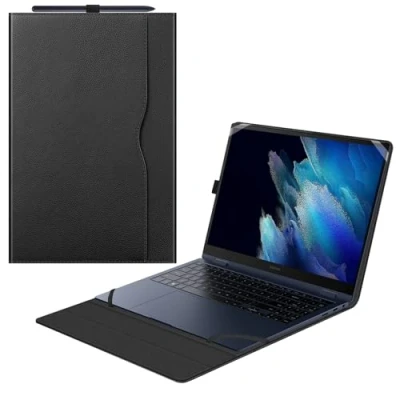 Afbeelding van Fintie PU lederen portemonnee hoesje voor Samsung Galaxy Book2 Pro 360 NP950QED/Galaxy NP950XED/Galaxy Book NP950QDB/Galaxy NP950XDB zwart