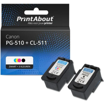 Afbeelding van Huismerk Canon PG 510 + CL 511 Inktcartridge Zwart 3 kleuren Voordeelbundel