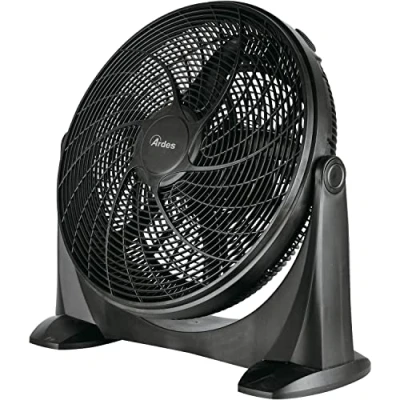Afbeelding van ARDES AR5A51 stille vloerventilator met 5 vleugels SPACE 51 Terra Total Black verticale helling en handmatige bediening 3 snelheden