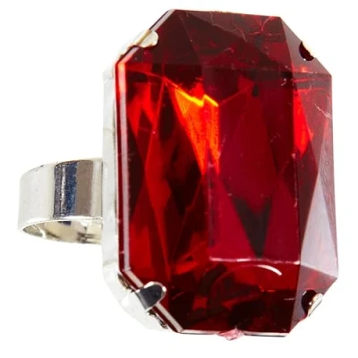 Afbeelding van WIDMANN Rode edelsteen ring voor dames Halloween Accessoires &gt; Sieraden