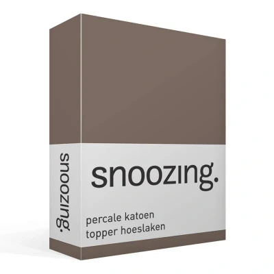 Afbeelding van Snoozing Topper Hoeslaken Tweepersoons 120x200 cm Percale katoen Bruin