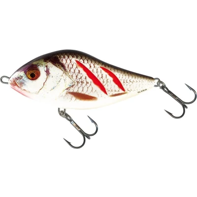 Afbeelding van Salmo Slider Sinking Jerkbait Wounded Grey Shiner 12cm Rood