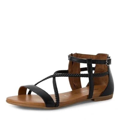 Afbeelding van Tamaris Platte sandalen voor dames, zwart., 36 EU