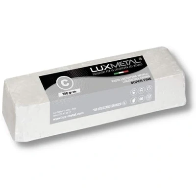 Afbeelding van Lux Metal Schuurpasta S fijn wit 350 g polijstmiddel metaal roestvrij staal aluminium voor messing reiniging koper goud zilver polish chroom plexiglas epoxyhars kunststof mes