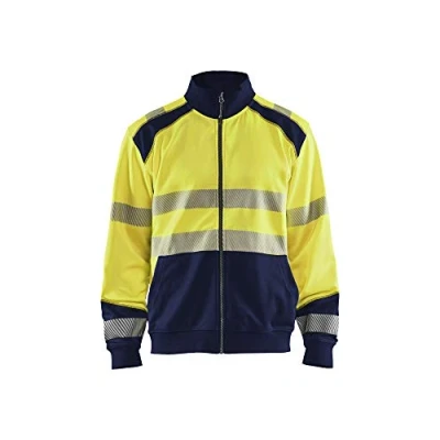Afbeelding van Blaklader Sweatshirt hele rits High Vis 3558 2528 Geel/Marineblauw L