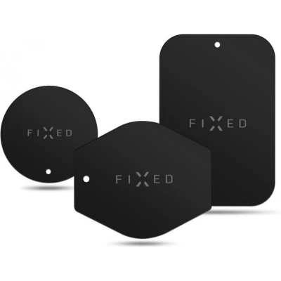Afbeelding van FIXED ICON plates Metalen Reserveplaatjes voor magnetische telefoonhouder zwart universeel compatible metaal plaatje set of spare magnetic holders black