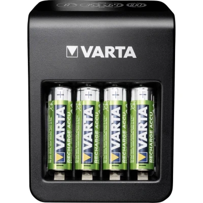 Afbeelding van Varta batterijlader LCD Plug Charger+, inclusief 4 x AA batterij, op blister