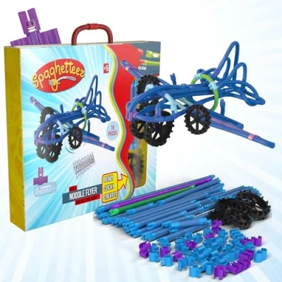 Afbeelding van Spaghetteez Noodle Flyer Flexibele Bouwstaafjes Speelgoed 5,6,7,8 Jaar Jongens en Meisjes Constructie Montessori Educatief