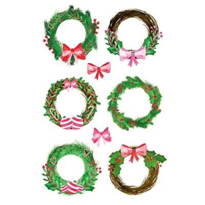 Afbeelding van Etiket Z design Christmas linnen kerstkransen 2 vel