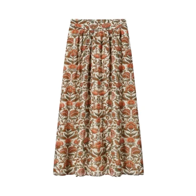 Afbeelding van Sissy Boy Dames Witte maxi rok met print (Maat M, Viscose)