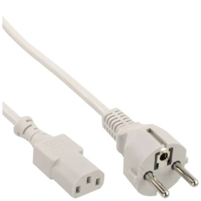 Image de InLine Câble d&#039;alimentation power CEE 7/7 (P) droit pour IEC 60320 C13 3 m moulé gris