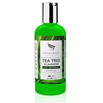 Afbeelding van Tea Tree Oil Anti roos Shampoo [Gemaakt in het VK] Therapeutisch Doodt hoofdhuidbacteriën en jeukend schilferig haar Voorkomt luizen mannen