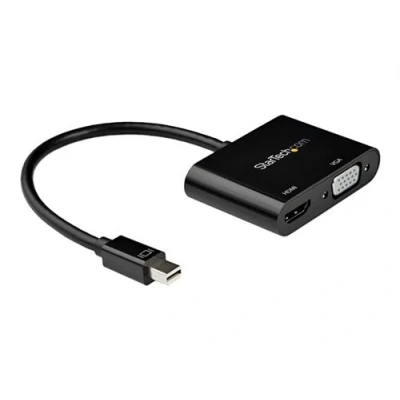 Image de StarTech.com Mini DisplayPort to HDMI VGA Adapter mDP 1.2 HBR2 2.0 (4K 60Hz) or 1080p Video Converter Dongle DP Monitor Thunderbolt 2 Compatible Multiport (MDP2VGAHD20) Premium High Speed adapt