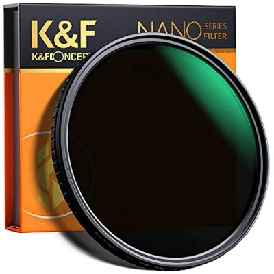 Afbeelding van K&amp;F Concept Filter 82 mm ND2 ND32 1 5 Stops ND Variabele Dichtheid Neutrale Zonder Blauw Kruis en 3 Vacuüm Verpakt Microvezel Reinigingsdoek voor Camera