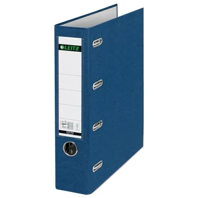 Afbeelding van Giro/bank Ordner Leitz 1062 met dubbele mechaniek 80mm PP A4 blauw
