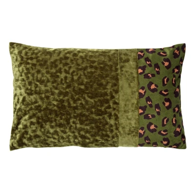 Afbeelding van Dutch Decor BAILEY Sierkussen velvet 30x50 cm Chive groen panterprint
