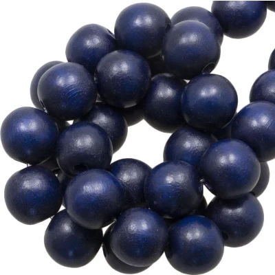 Afbeelding van Houten Kralen Intense Look (12 mm) Navy Blue (70 stuks)