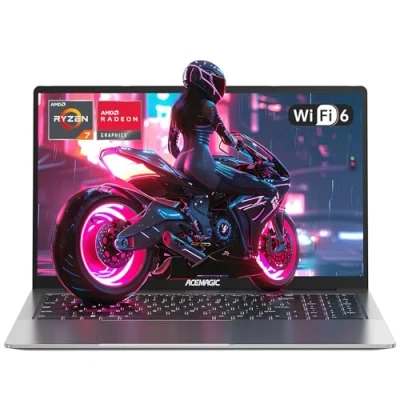 Afbeelding van ACEMAGIC Gaming laptop met metalen behuizing en achtergrondverlichting, AMD Ryzen 7 5700U (8C/16T, 4,30 GHz) voor gamer laptops, 16,1 inch FHD, 16 GB DDR4,512 M.2 SSD, WiFi 6, BT5.2, HDMI, type C