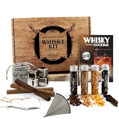 Afbeelding van L&amp;G® Whisky Discovery Set met specerijen Unieke geschenkdoos voor mannen en vrouwen Origineel cadeau idee Kerstmis, verjaardag, Valentijnsdag, onvergetelijke ervaring thuis