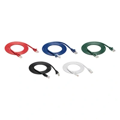 Afbeelding van Amazon Basics Ethernet kabel klasse 6, knikbescherming, RJ45, 1,5 m, 5 stuks, zwart/rood/blauw/wit/groen