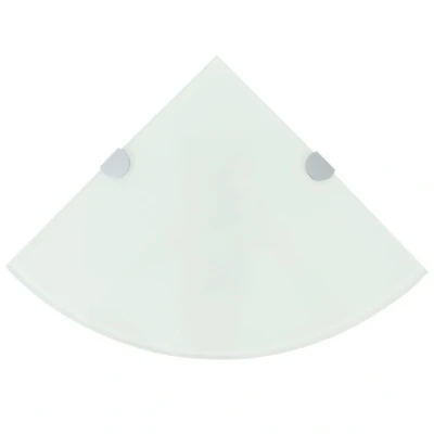 Afbeelding van Hoekschap met chromen dragers wit 35x35 cm glas