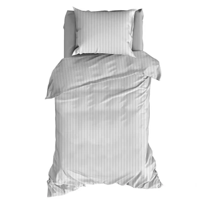 Afbeelding van Dekbedovertrek Satin Dor Satijnstreep Silver 140x220 cm (Grijs)