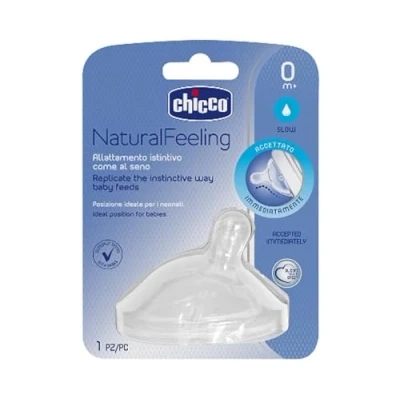 Afbeelding van Chicco Fopspeen 0m+ Gebogen Siliconen Transparant