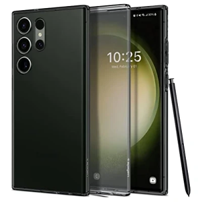Afbeelding van Spigen Liquid Crystal Hoesje Geschikt voor Samsung Galaxy S23 Ultra Back Cover Zwart