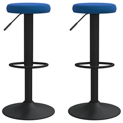 Afbeelding van vidaXL Barkrukken 2 st fluweel blauw