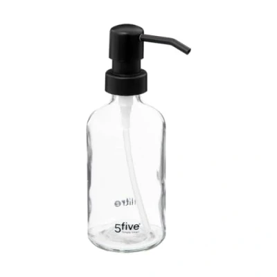 Afbeelding van 5Five Zeeppompje/zeepdispenser van glas transparant 250 ml