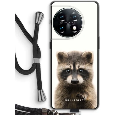 Afbeelding van Case Company® hoesje met Koord geschikt voor OnePlus 11 Rocco Telefoonhoesje Zwart Bescherming aan alle Kanten en Over de Schermrand