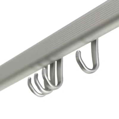Afbeelding van Douchegordijnstangenset Easy Roll mataluminium