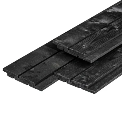 Afbeelding van Channelsiding Noord Europees vuren zwart gespoten 1,8x14,5x300 cm Tuindeco