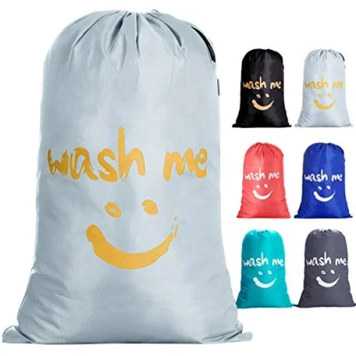 Afbeelding van IHOMAGIC grote Reis Linnen Zak, waszak, met de hand wasbare opbergtas, lichtgewicht 120 liter, slaapzaal voor vuile kleding, kamp en appartementen, reizen, zilver