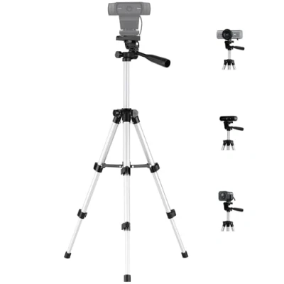 Afbeelding van statief voor Logitech C920 webcam, Brio 4K, C925e C922x, C922, C930e, C930 C920, C615 65 cm hoog, zilver