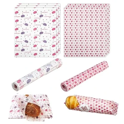 Afbeelding van 100 Voedsel Verpakkingspapier,Papier Verpakking Anti Vet Ecologische Deli Non stick Brood Papier voor hamburgers pizza sandwiches vlees gezwavelde burger gesneden