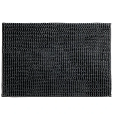 Image de MSV Tapis de bain en chenille à poils longs, 50 x 80 cm, gris foncé
