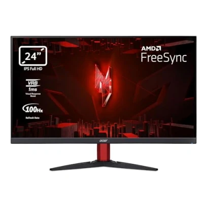 Afbeelding van Acer Nitro KG242YEbiif 24 inch Full HD Gaming pc monitor, 100Hz (1920x1080, 16:9, FreeSync, 1ms VRB, 250 Nits, Comfyview, BlueLightShield, 2 x HDMI 2.0/DP 1.2) kantelbare kleur zwart
