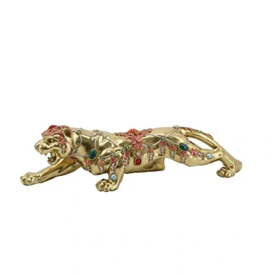 Afbeelding van Decoratieve figuren DKD Home Decor 39 x 11 10 cm Gouden Koloniaal Panter