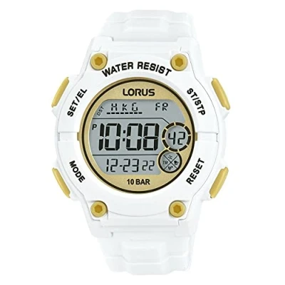 Afbeelding van Lorus R2337PX9 herenhorloge, kwarts, siliconen, wit, Wit